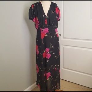 Betsey Johnson Black Floral Maxi Dress